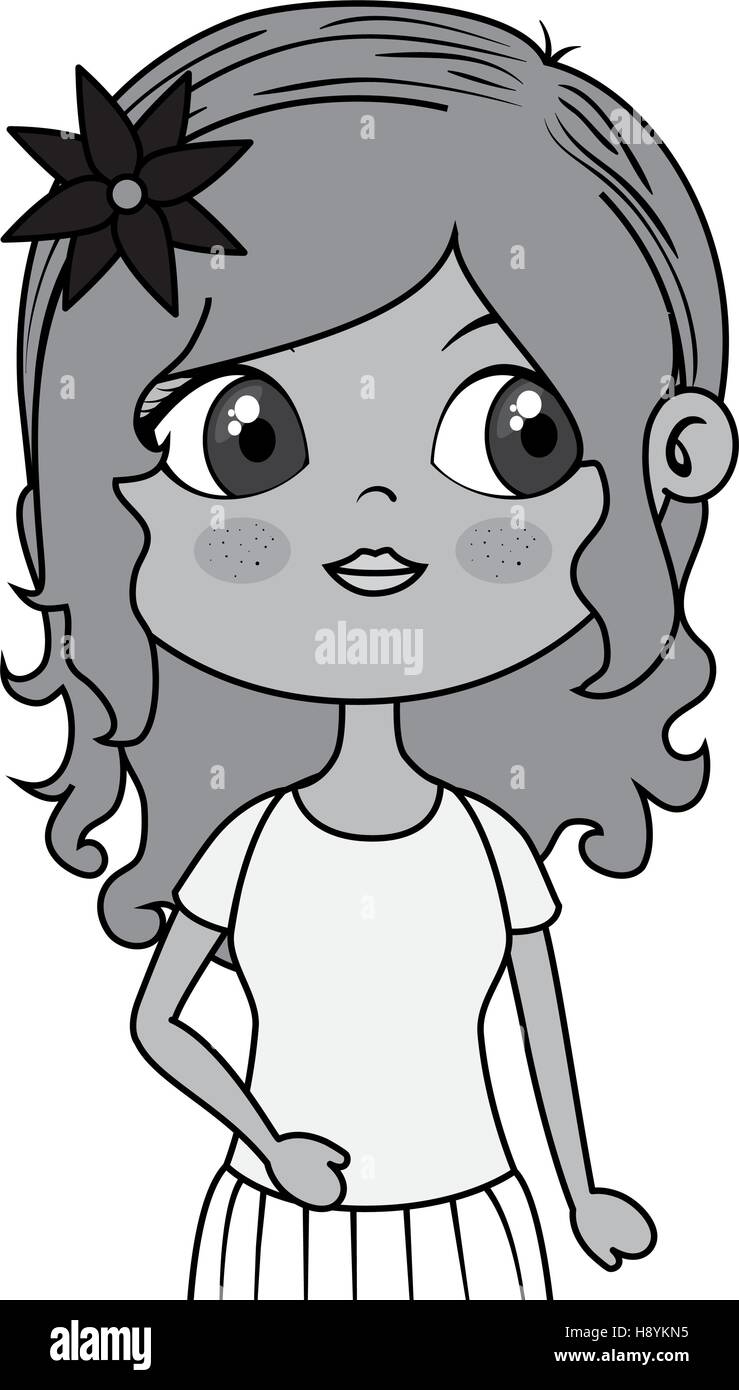 cute little girl character vector illustration design Stock Vector ...
