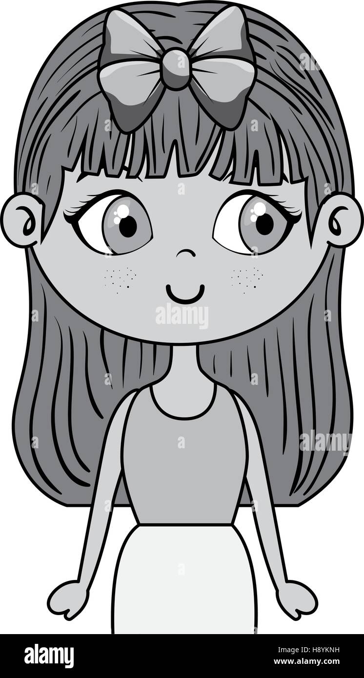 cute little girl character vector illustration design Stock Vector ...