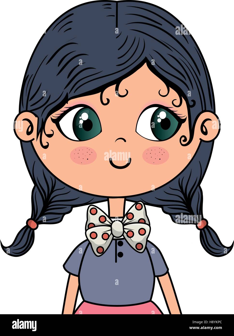 cute little girl character vector illustration design Stock Vector ...