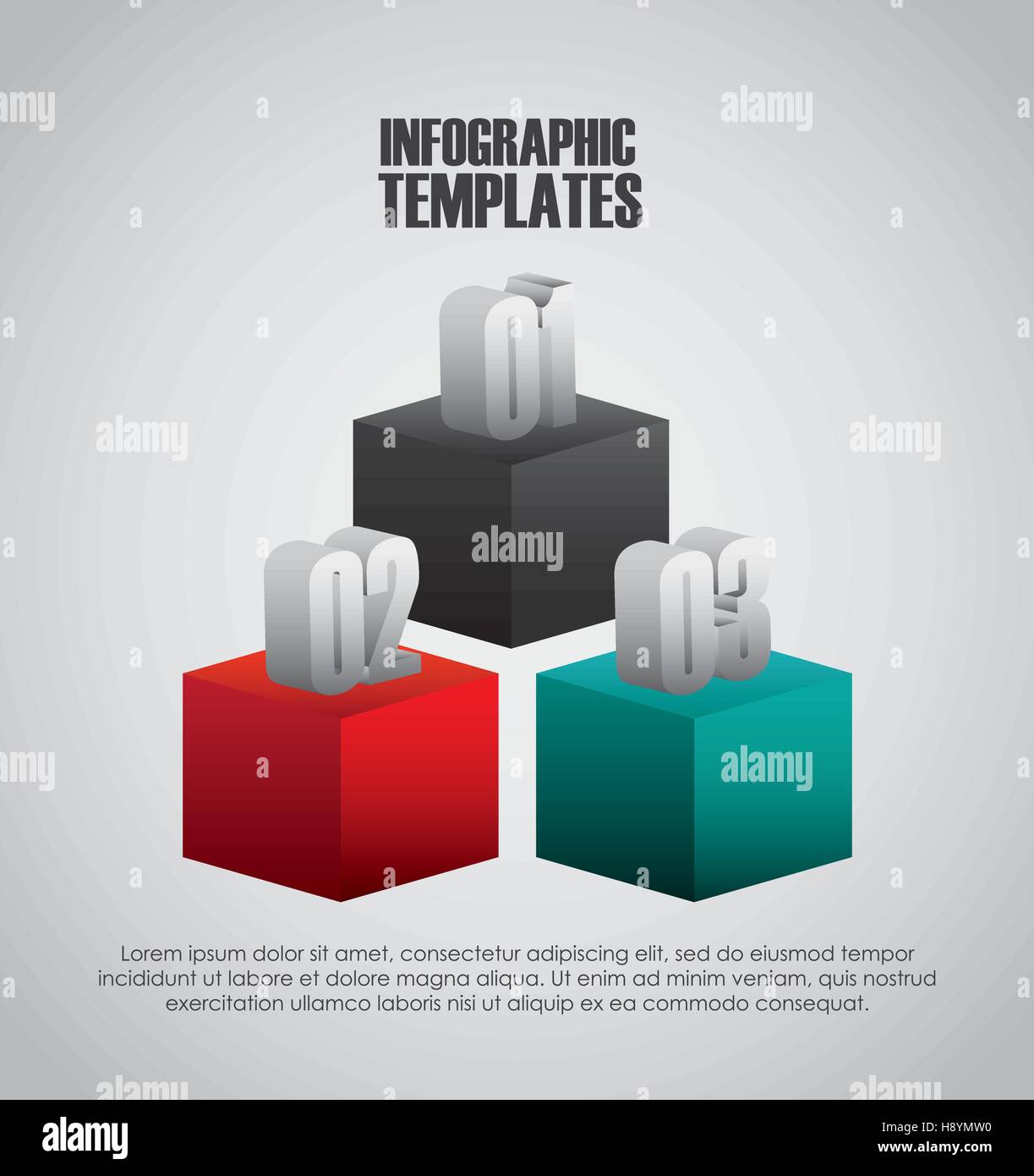 colorful infographic template presentation with cubes and numbers ...