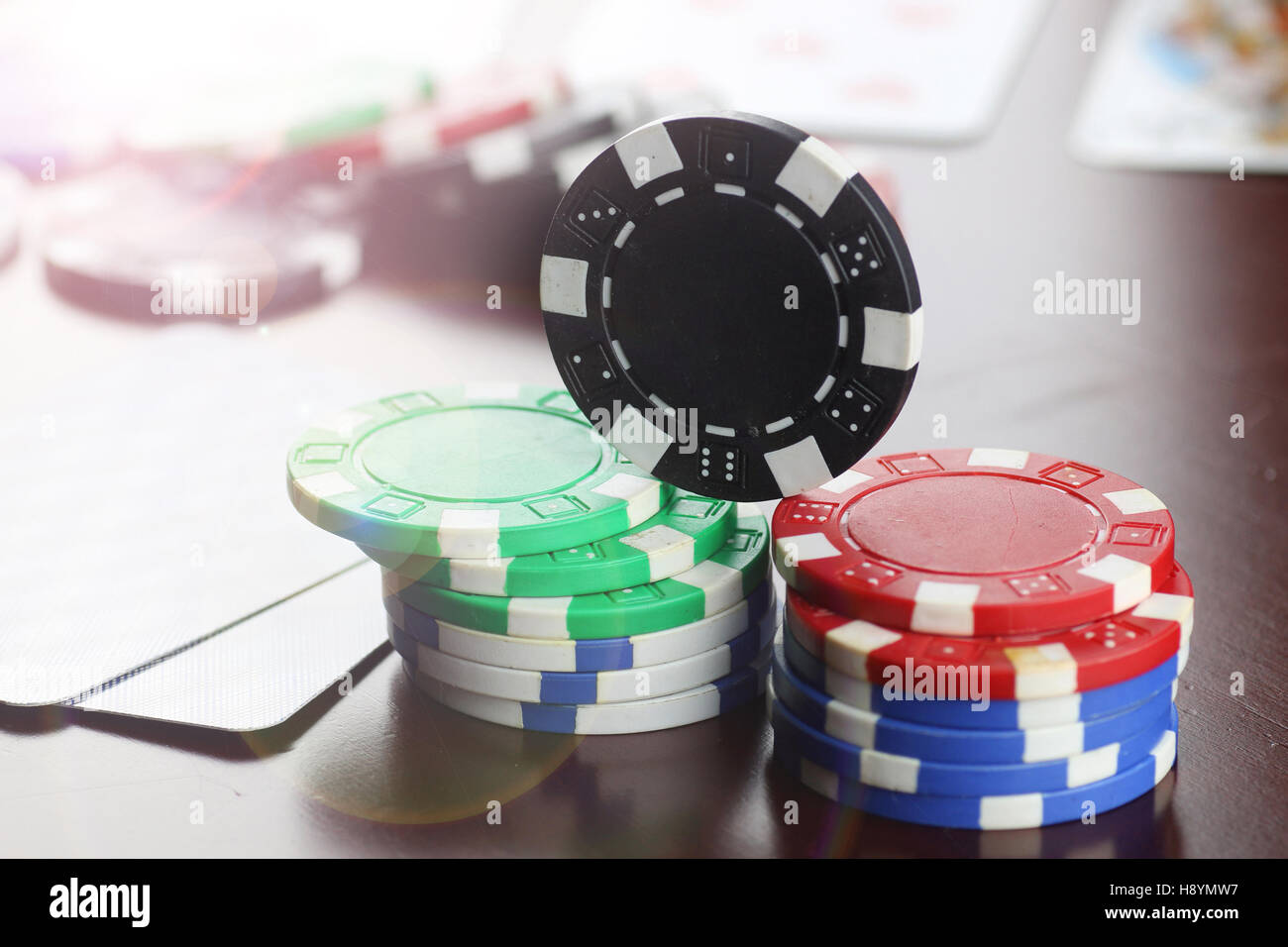 poker chips Cards Stock Photo Alamy