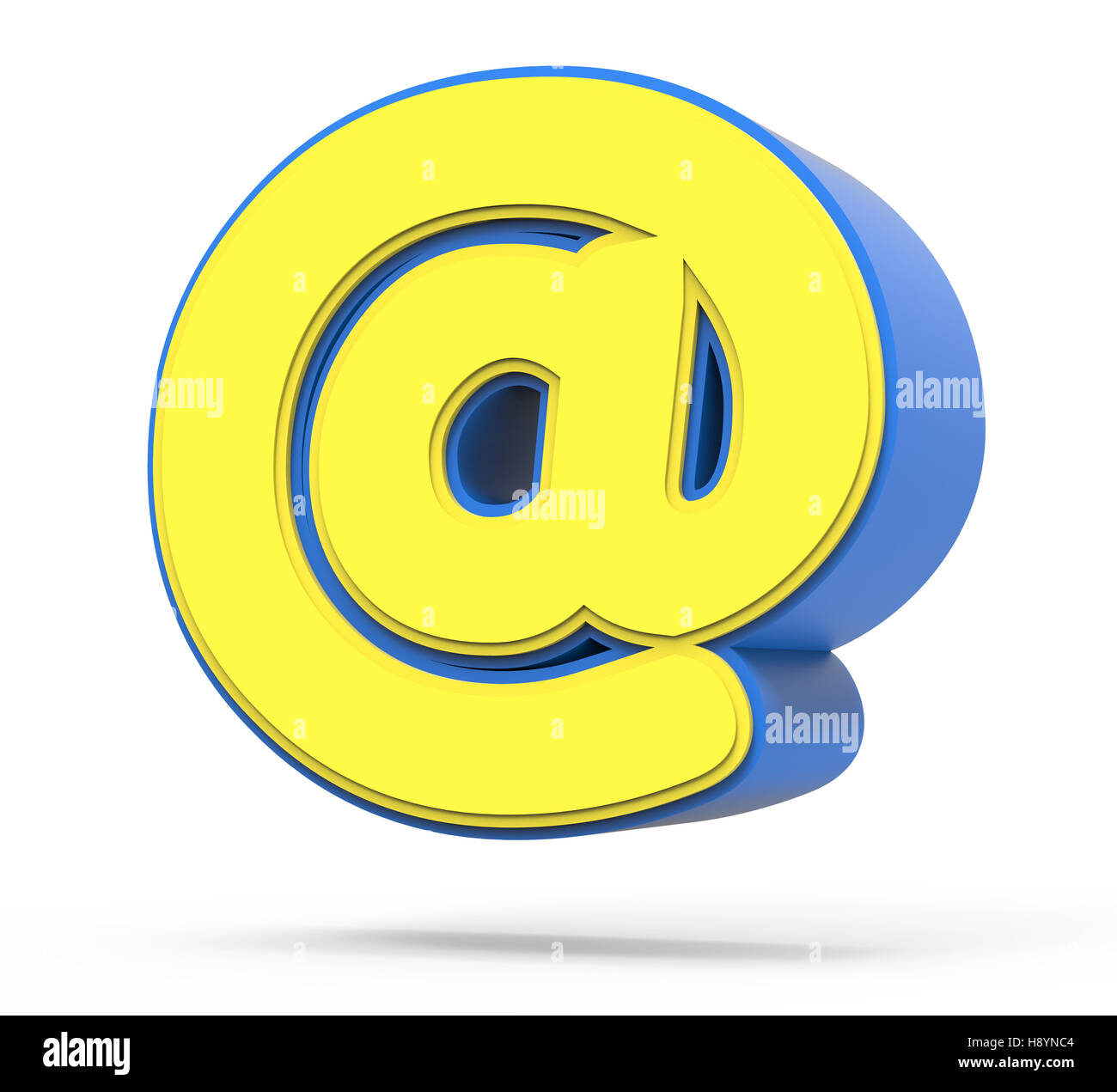 cute yellow Email sign, yellow sign with blue frame, toylike sign for