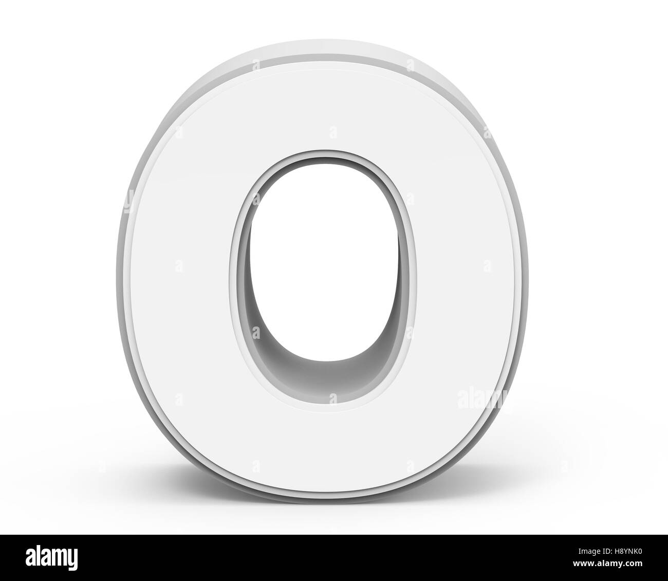 white number 0, 3D rendering graphic isolated on white background Stock Photo