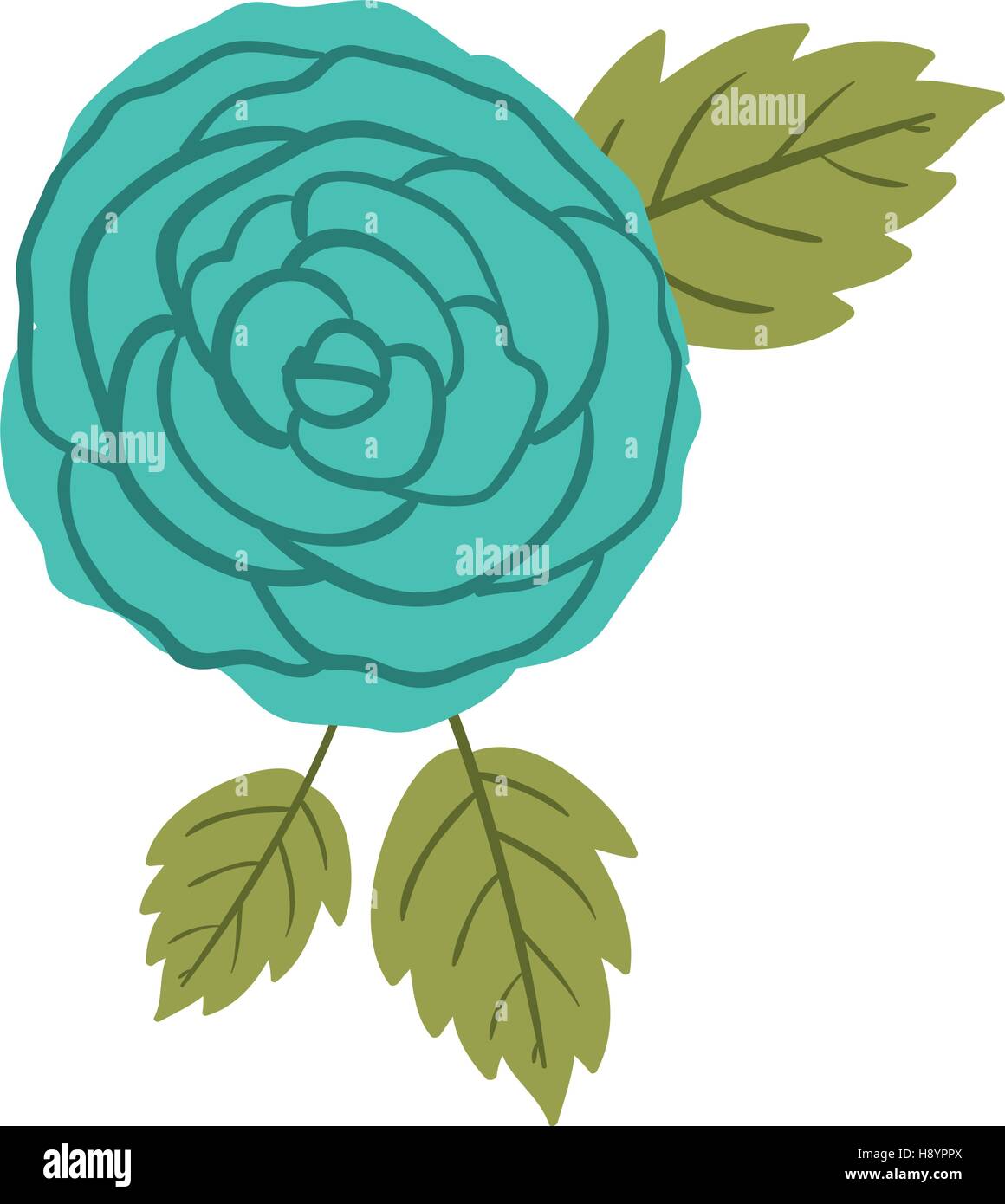 Rose flower icon. Decoration rustic garden floral nature plant and ...