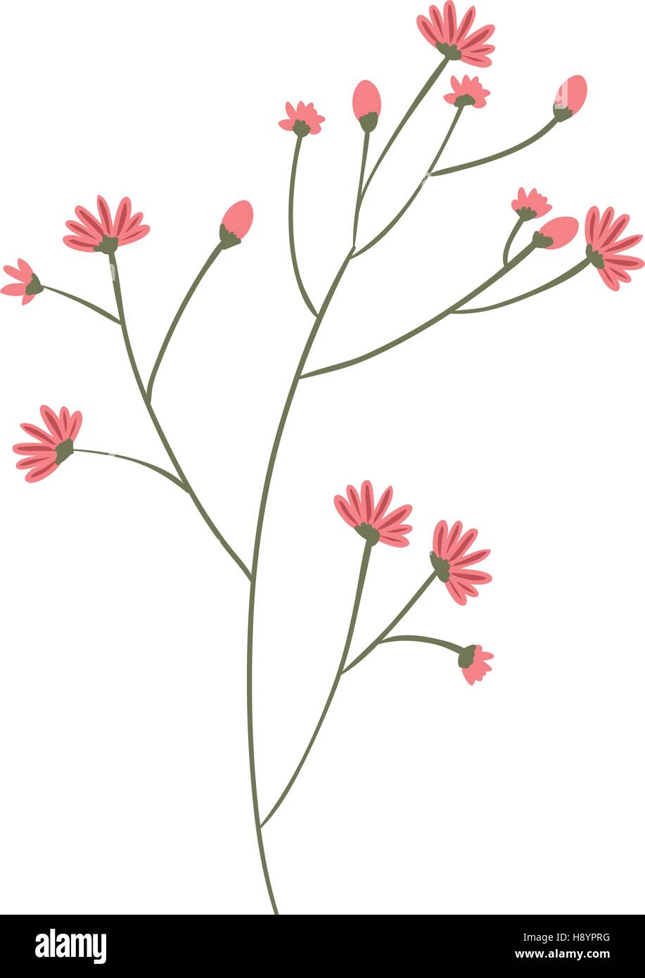 Flower icon. Decoration rustic garden floral nature plant and spring ...