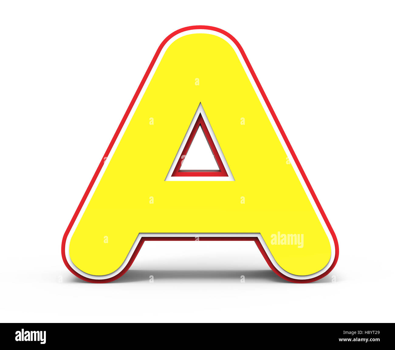 yellow letter A, 3D rendering graphic isolated on white background Stock Photo - Alamy