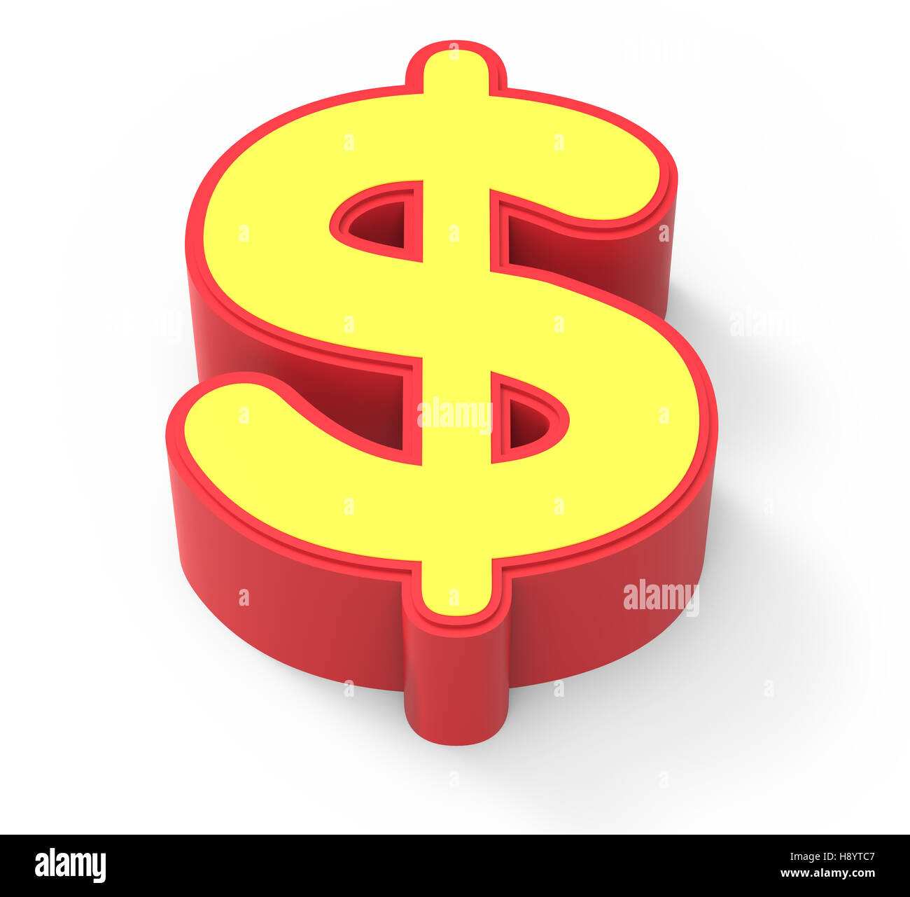 red framed yellow money mark, 3D rendering graphic isolated on white ...