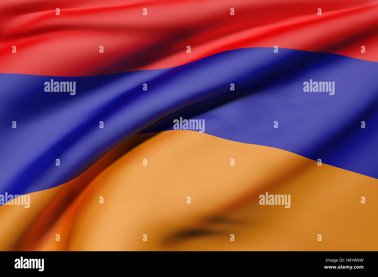 3d rendering of Republic of Armenia flag waving Stock Photo - Alamy