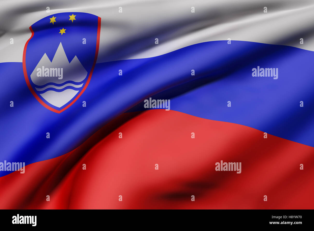 3d rendering of a Slovenia flag waving Stock Photo - Alamy