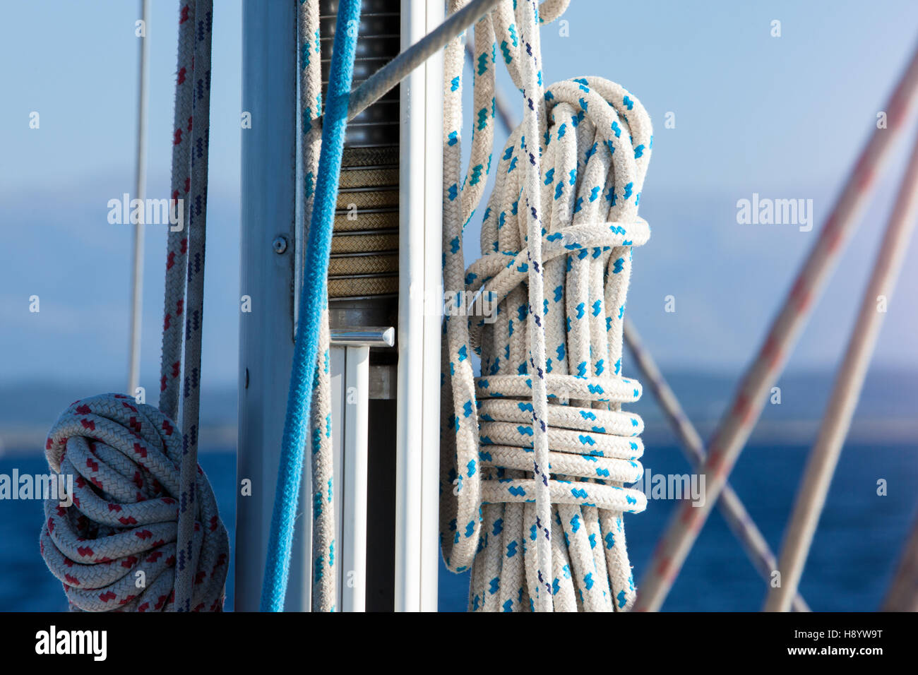Masts and rope Stock Photo - Alamy