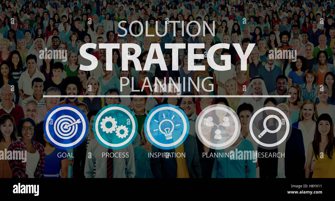 Solution Strategy Planning Business Success Target Concept Stock Photo ...