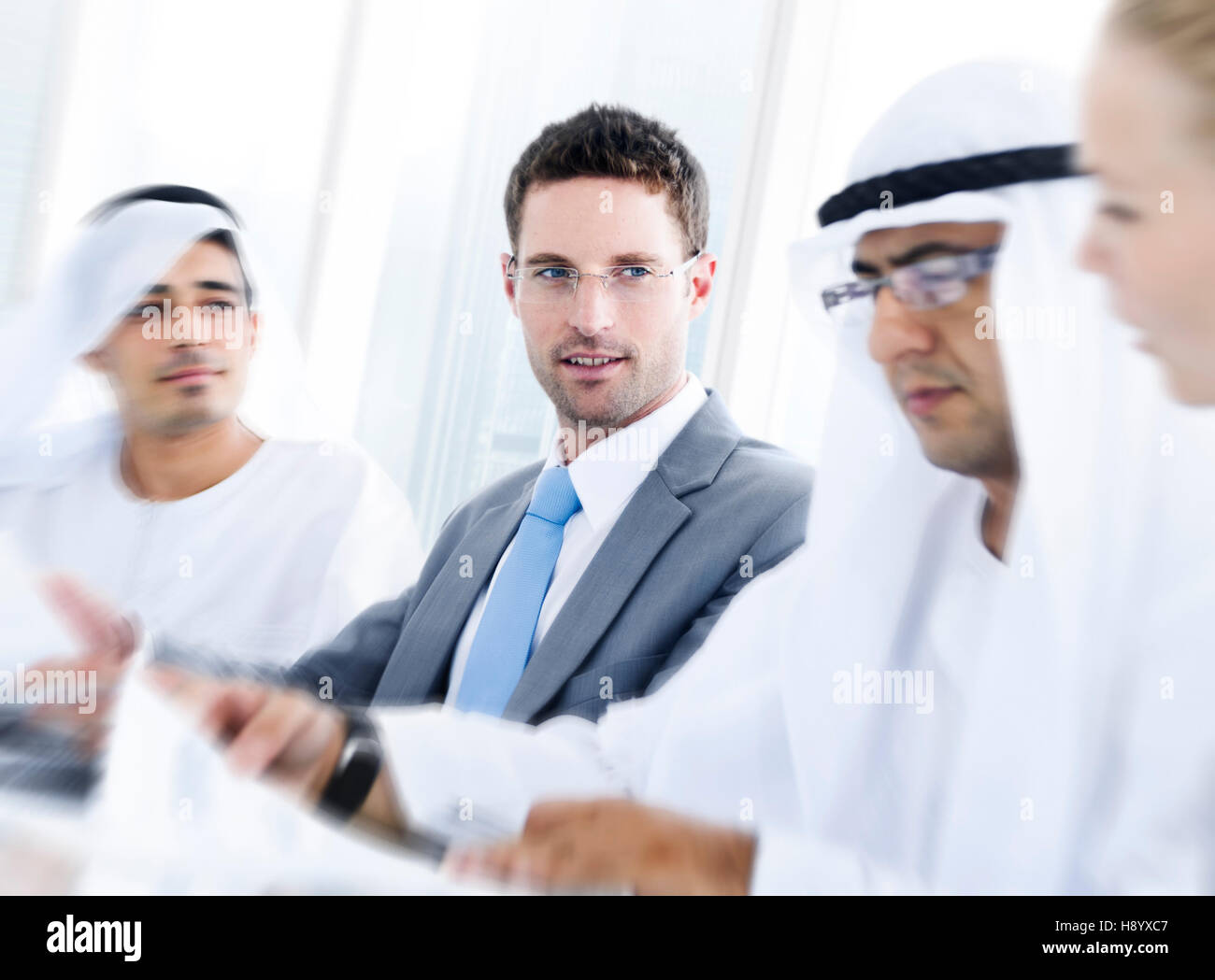 International Global Business Discussion Partnership Concept Stock Photo