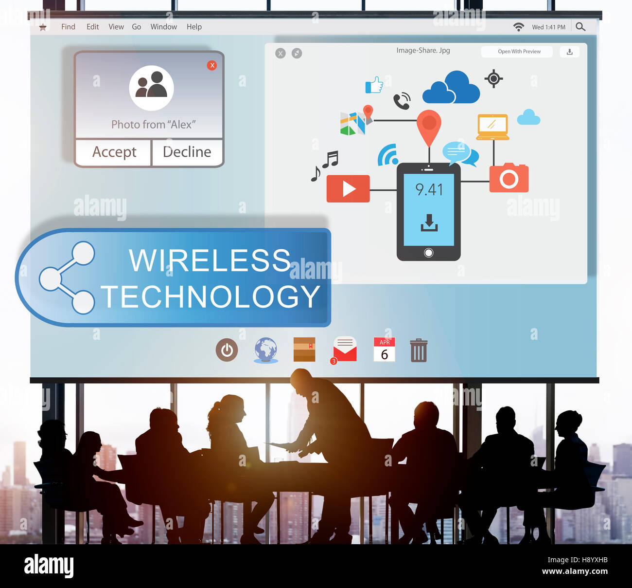 Online Streaming Technology Transfer Wireless Technology Concept Stock ...