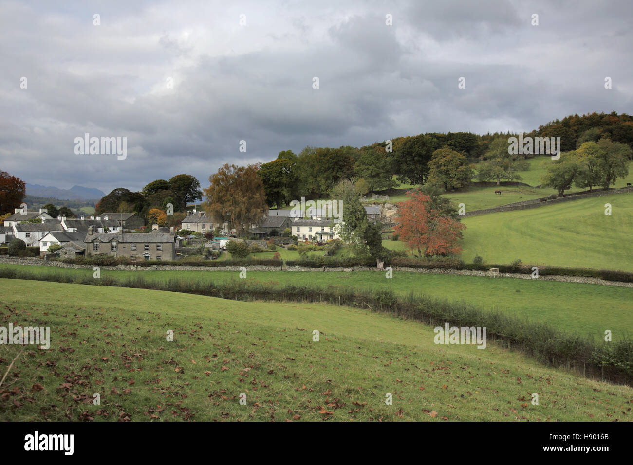 lakeland village of near sawrey lake district cumbria Stock Photo Alamy
