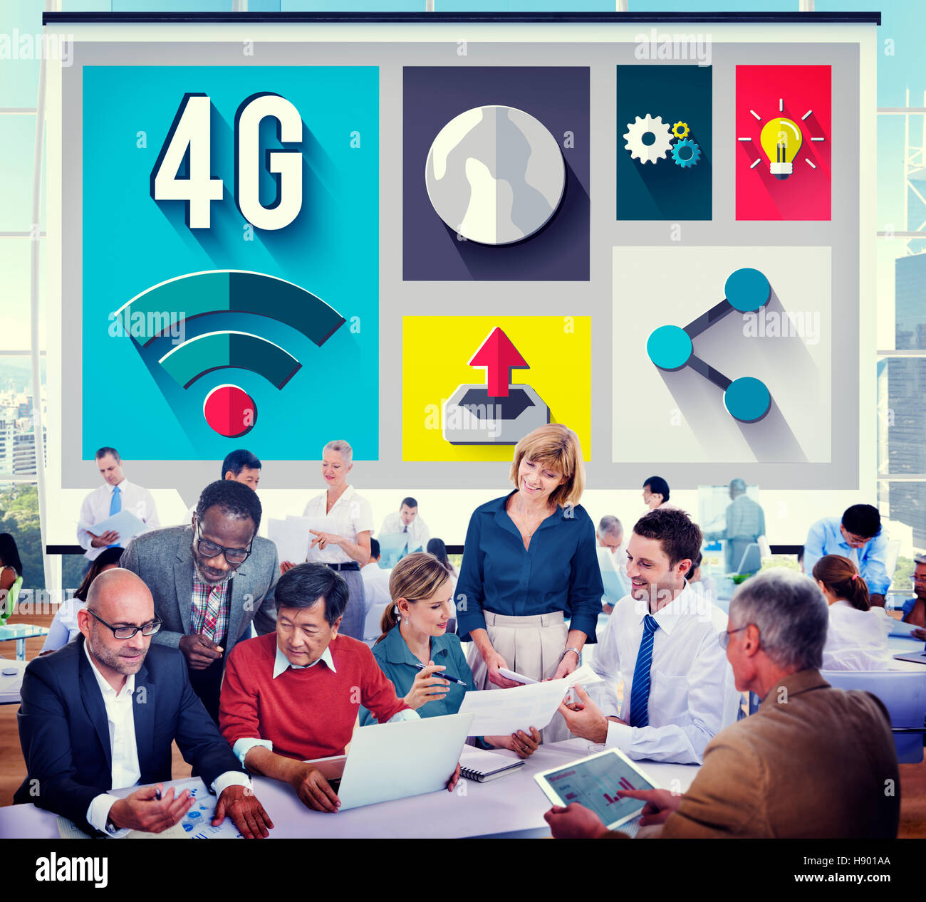 4G Technology Internet Communication Connection Concept Stock Photo - Alamy