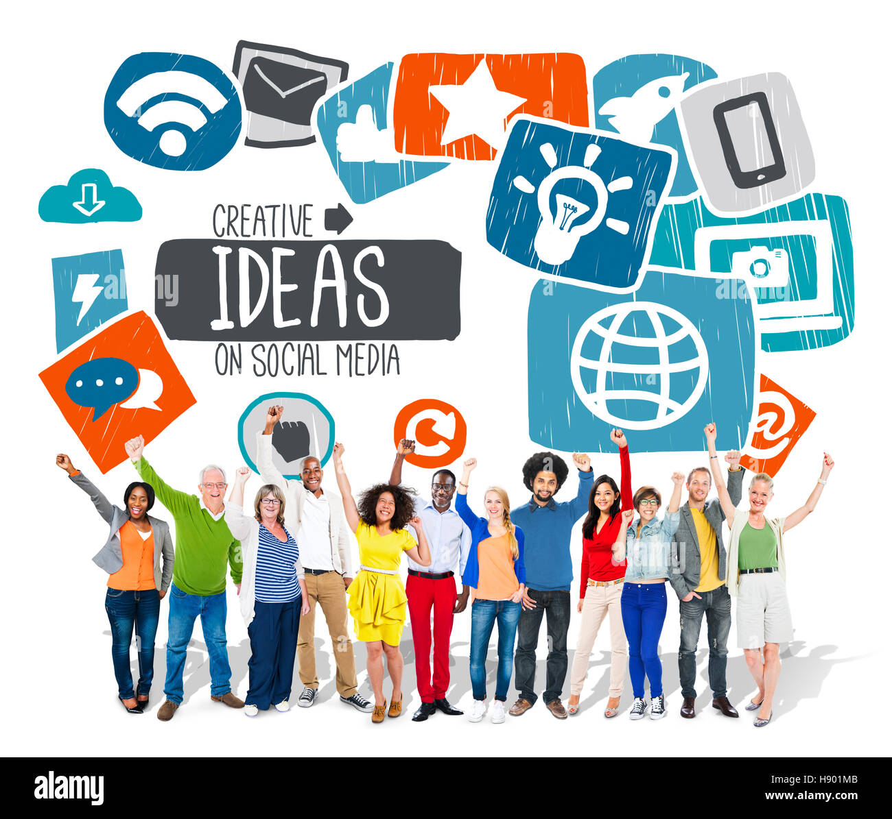 Ideas Creative Social Media Social Networking Vision Concept Stock
