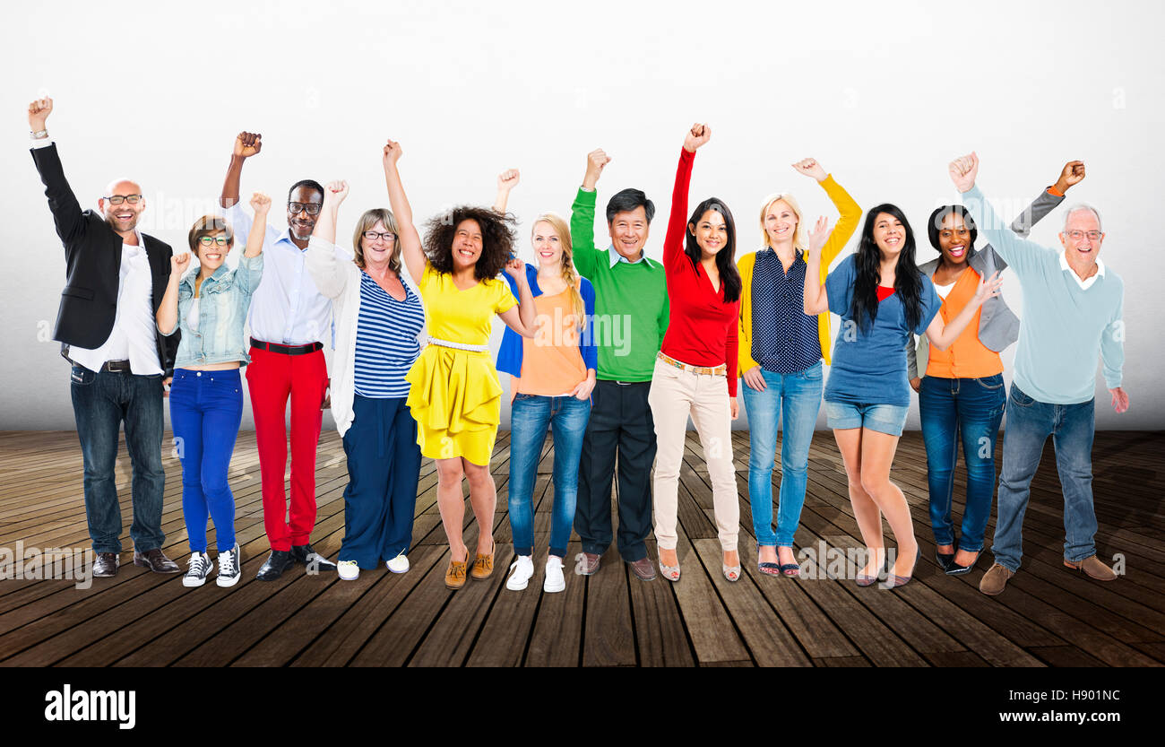 Celebration Community Cheerful Happiness Success Concept Stock Photo 