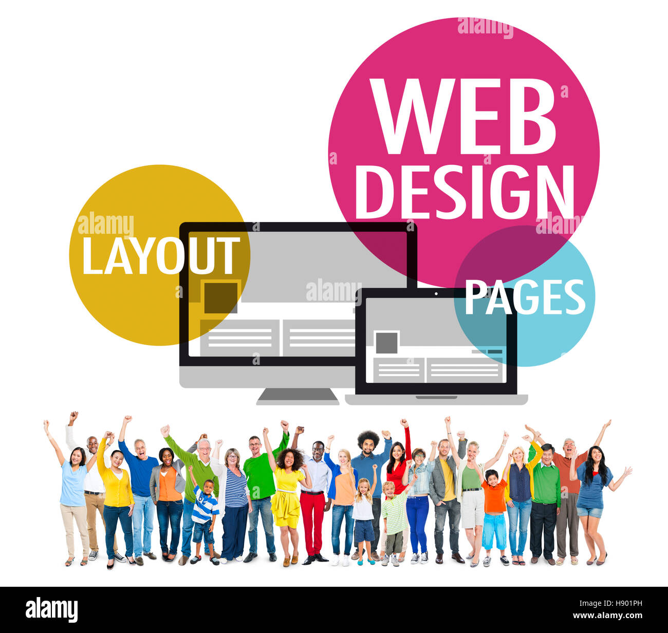 Web Design Content Creative Website Responsive Concept Stock Photo - Alamy