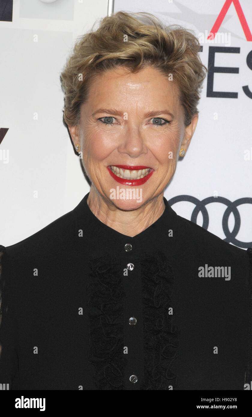 Los Angeles, California, USA. 16th Nov, 2016. Actress Annette Bening at the AFI Film Festival Tribute to Annette Bening Gala Screening ''20th Century Woman'' held at the TCL Chinese Theater, Hollywood, CA Credit:  Paul Fenton/ZUMA Wire/Alamy Live News Stock Photo