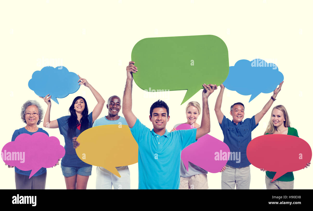 People Communication Speech Social Network Concept Stock Photo