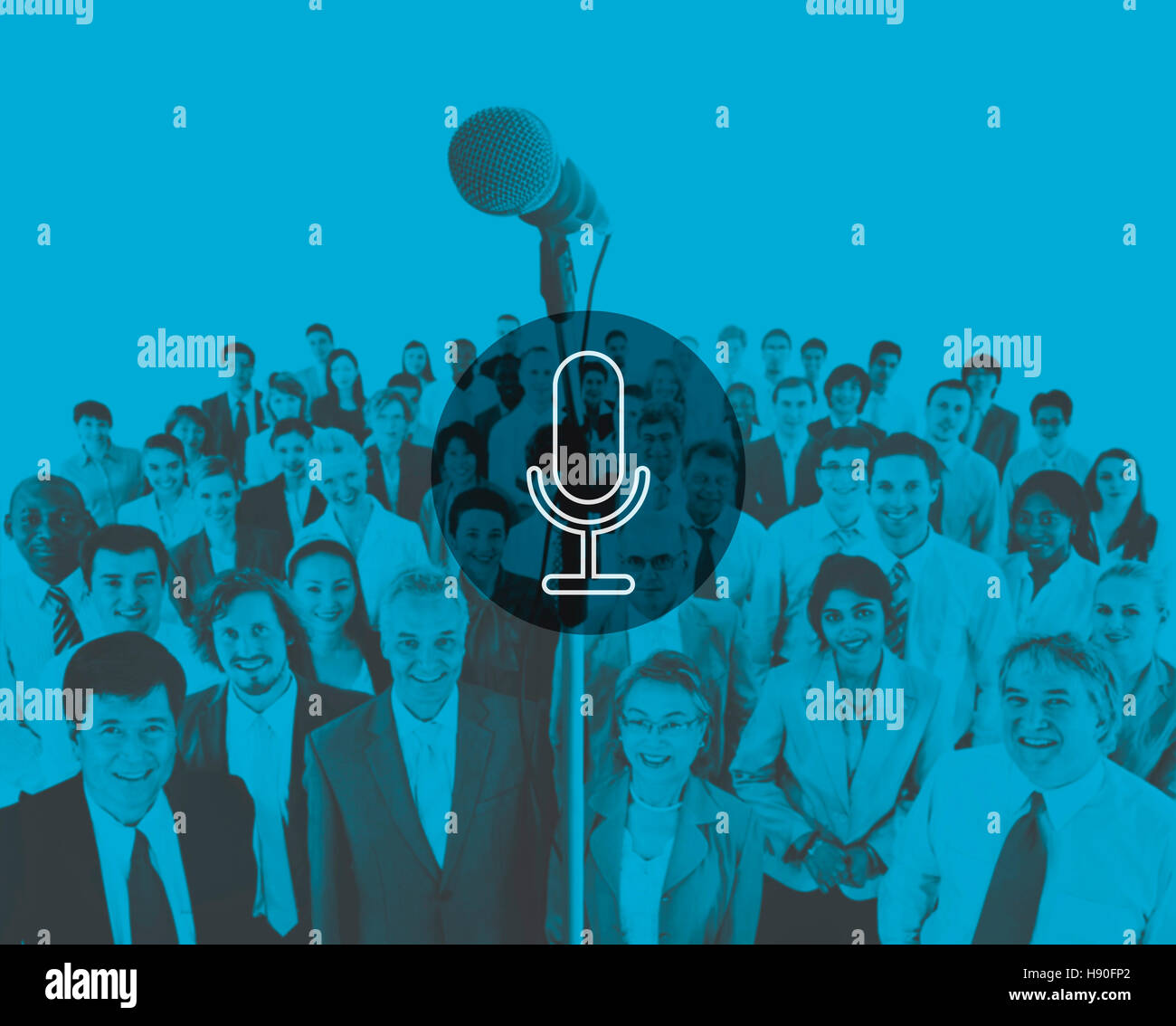 Microphone Announcement Mic Broadcast Recording Speech Concept Stock Photo