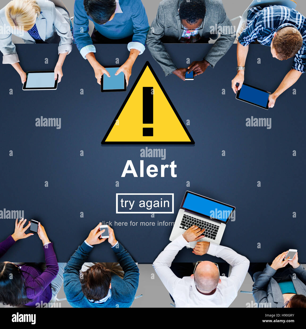 Alert Warning Notification Hack Signal Concept Stock Photo