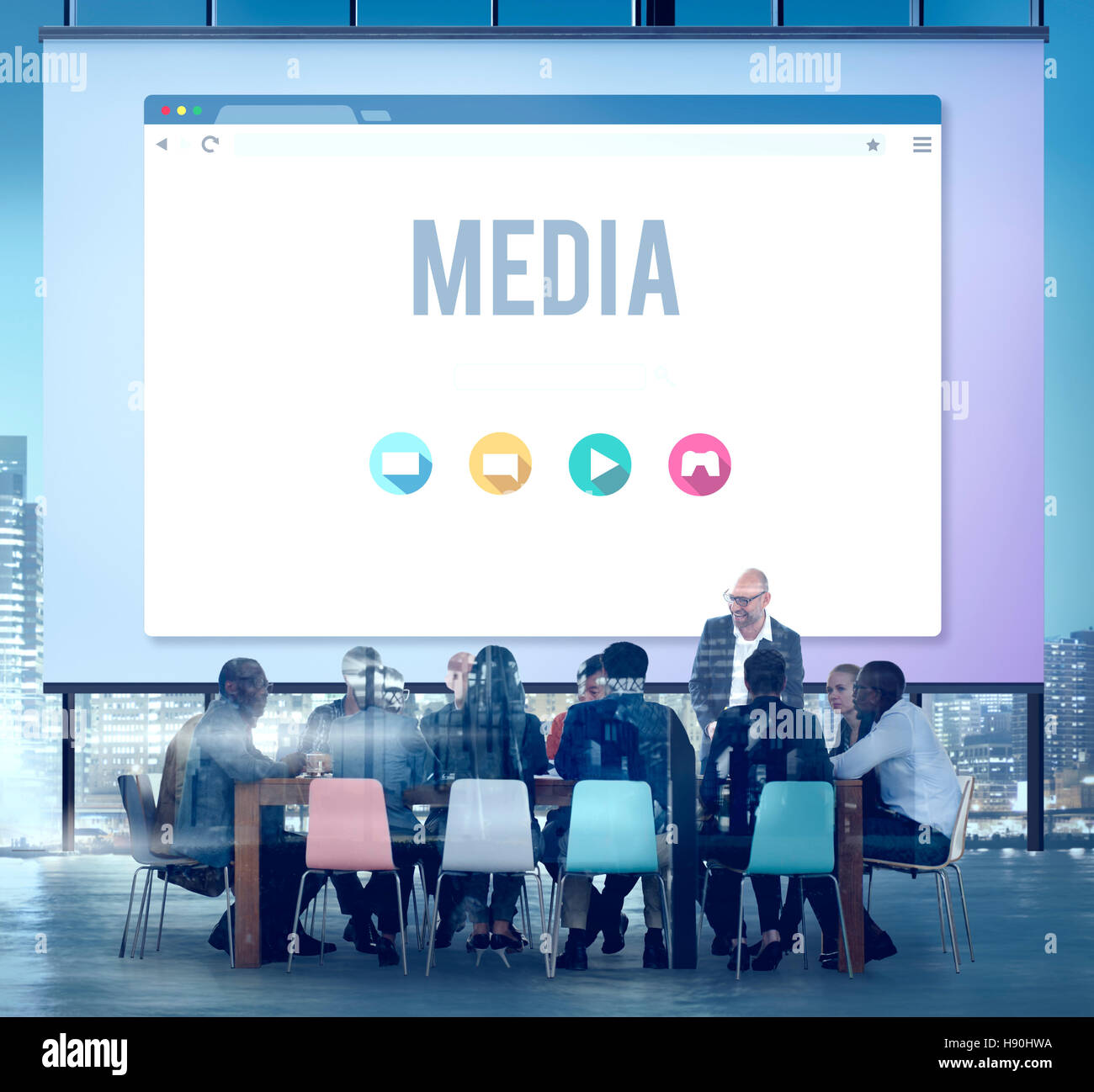 Media Digital Communication Television Social Concept Stock Photo - Alamy