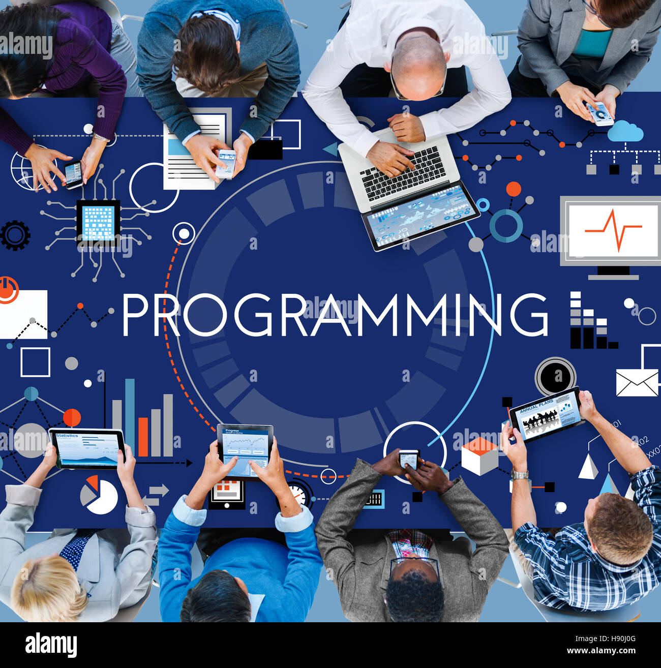 Programming Digital Computer Program Media Software Concept Stock Photo ...