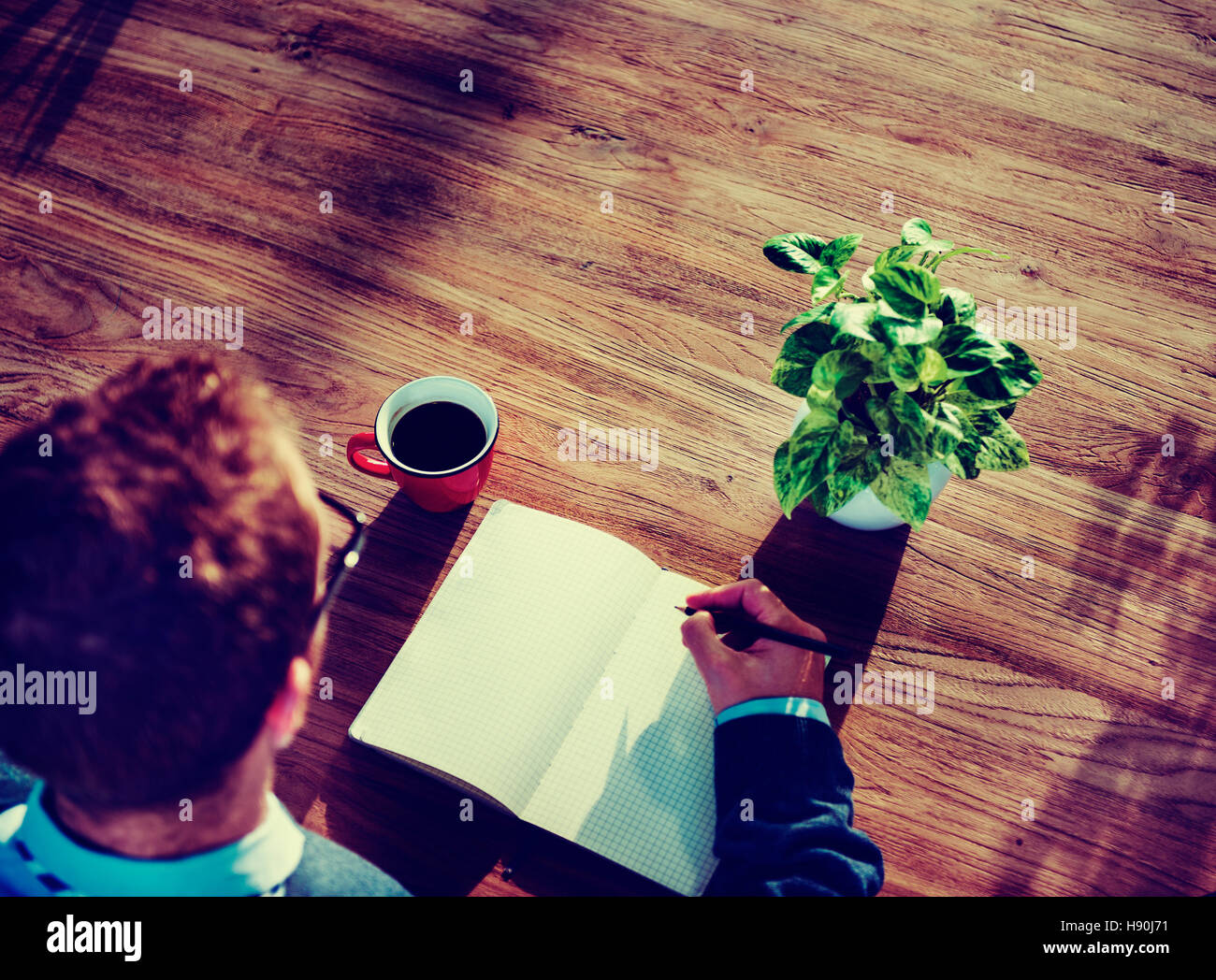 Man Notebook Copy Space Strategy Planning Concept Stock Photo - Alamy