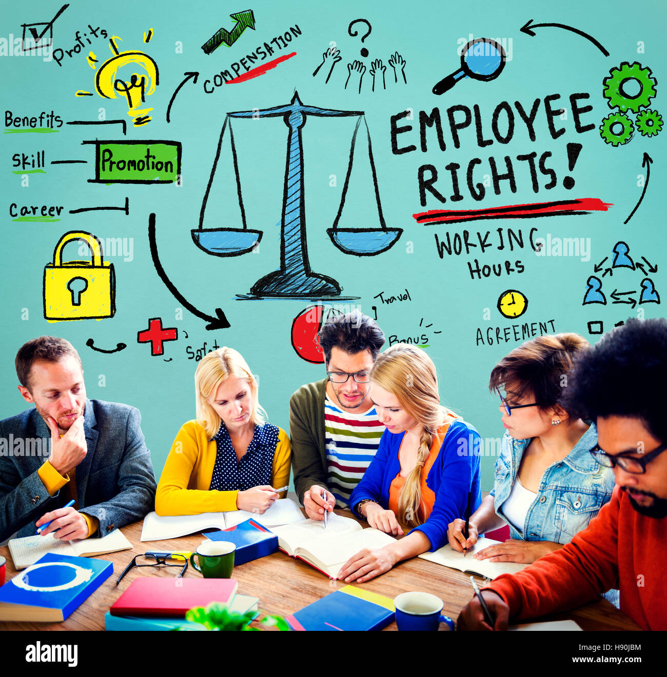 Employee Rights Working Benefits Skill Career Compensation Concept ...