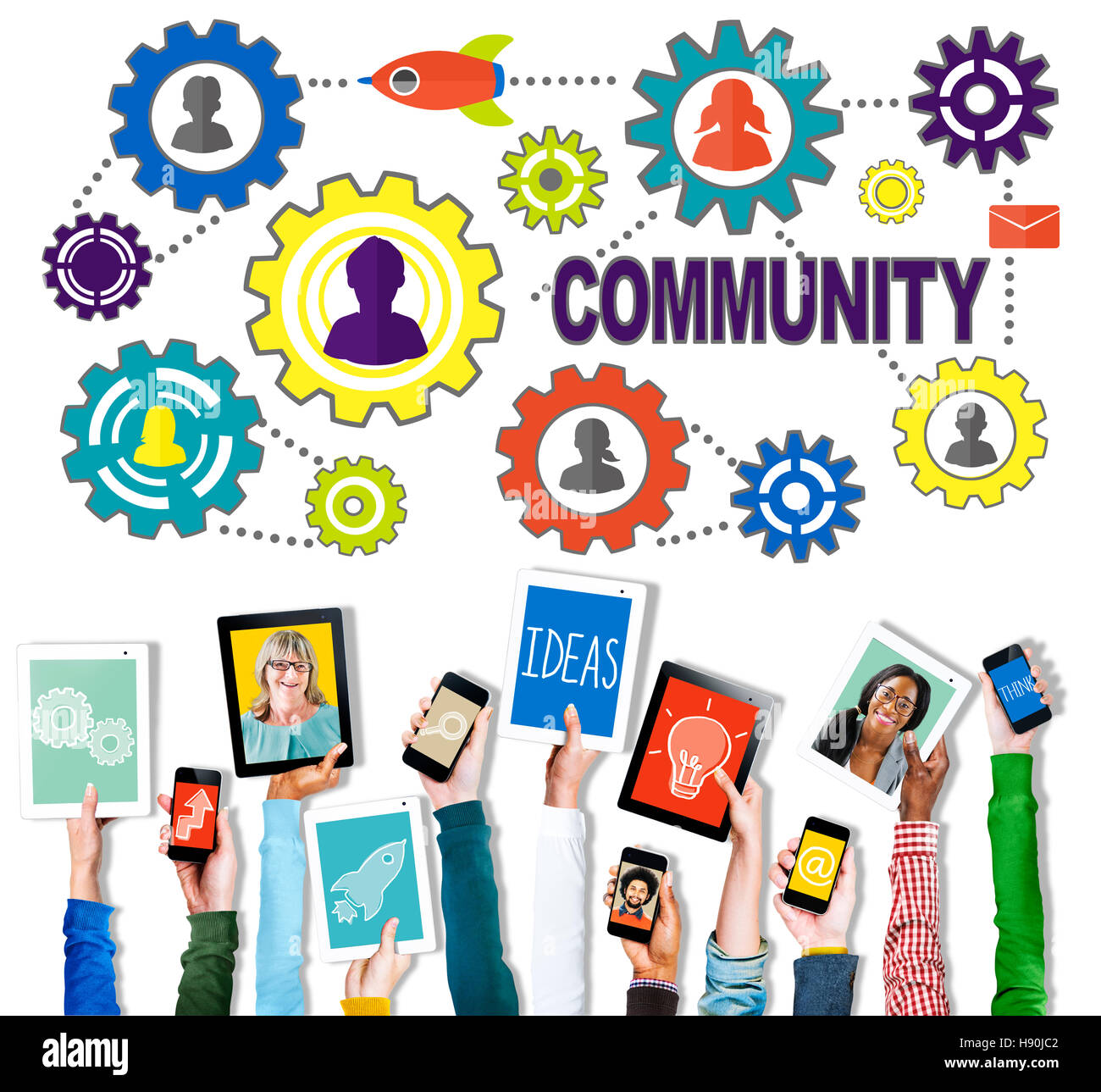 Community Connection Society Social Media Social Network Concept Stock