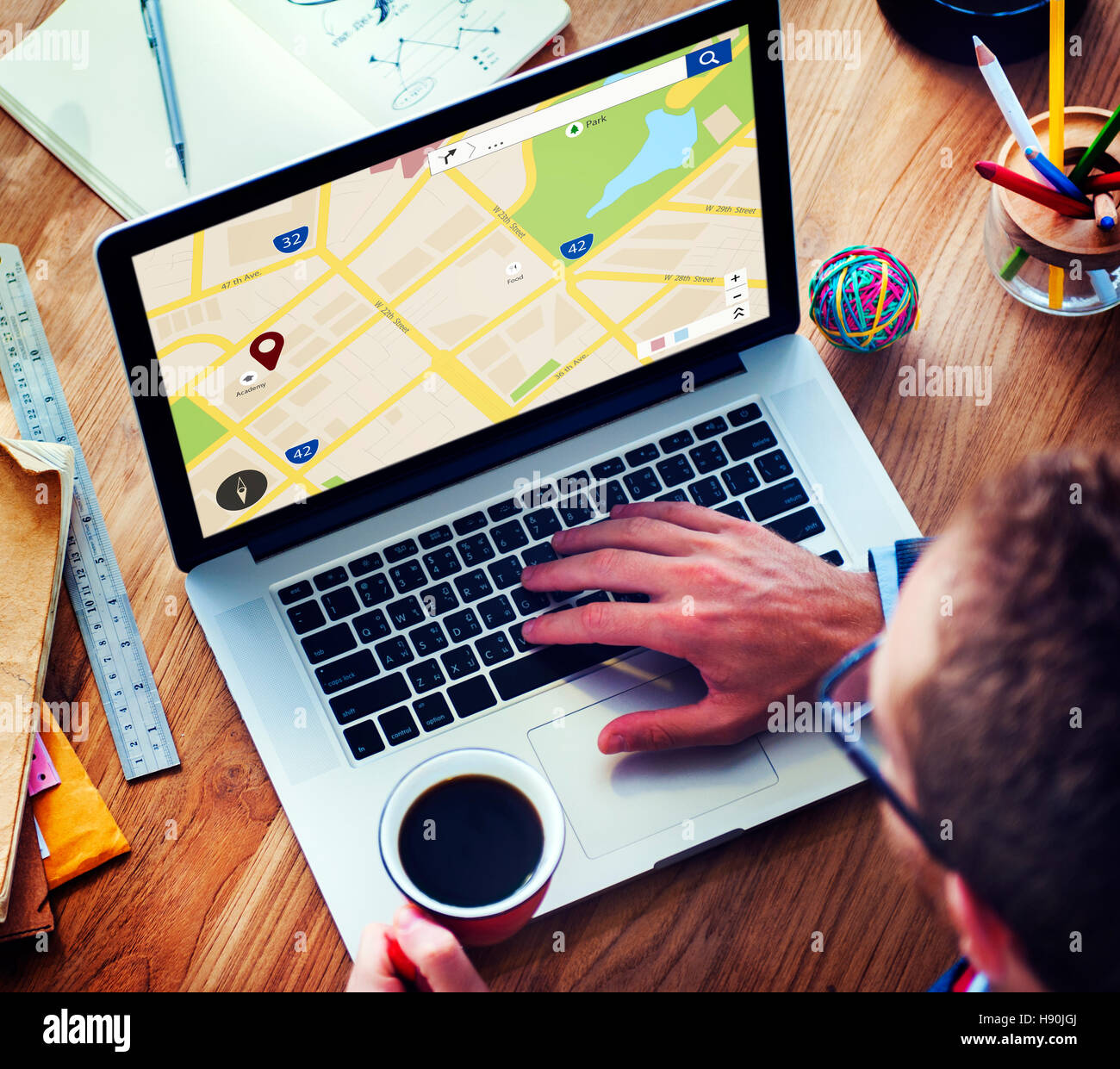 Map Mapping Location Guideline Navigation Concept Stock Photo - Alamy