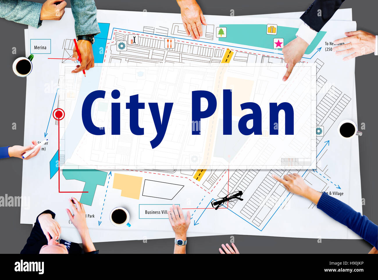City Plan Architecture Engineering Planning Concept Stock Photo