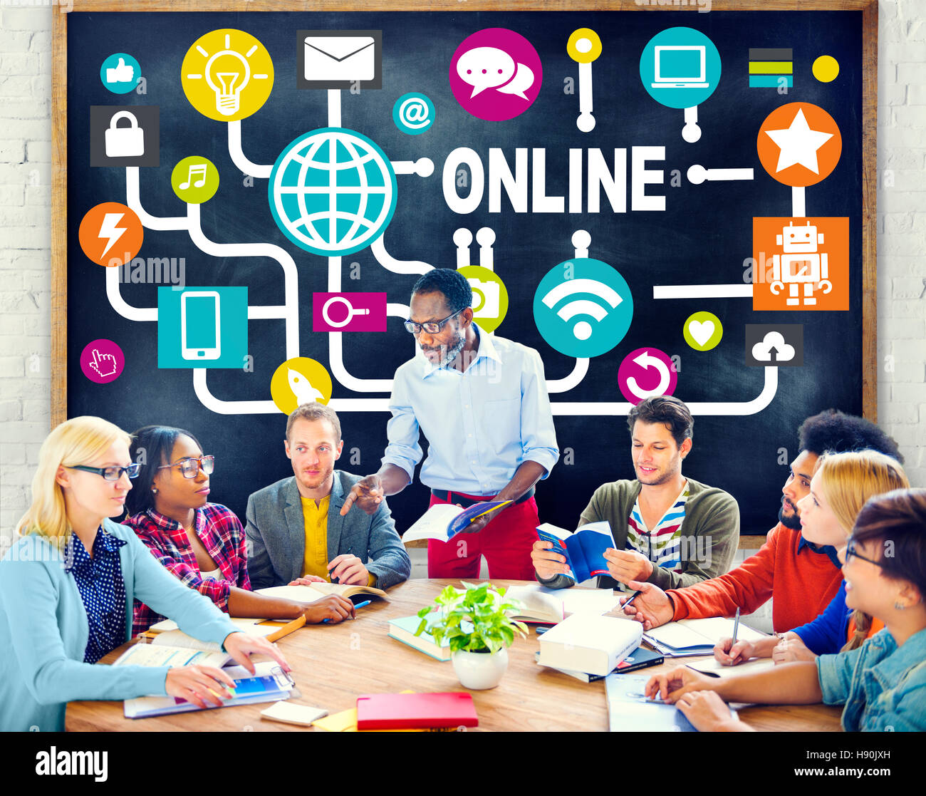 Global Online Communication Social Networking Technology Concept Stock ...