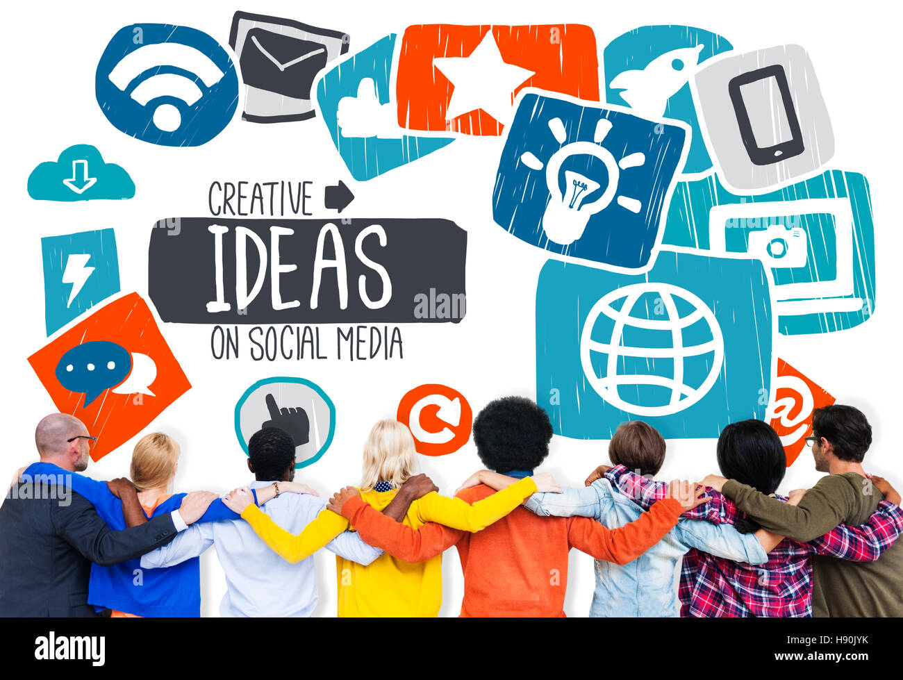 Ideas Creative Social Media Social Networking Vision Concept Stock