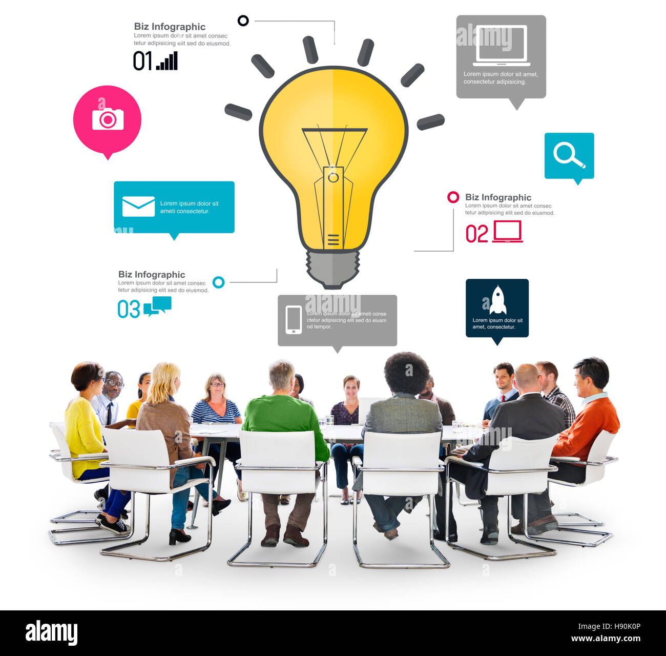Ideas Inspiration Creativity Biz Infographic Innovation Concept Stock Photo