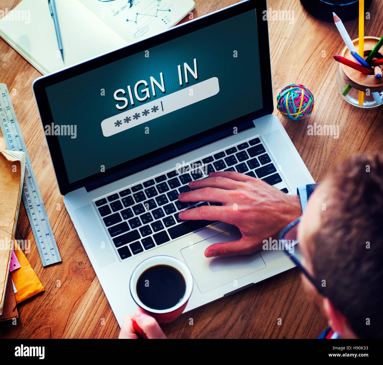 Security Sign Log In Up Password Secret Concept Stock Photo