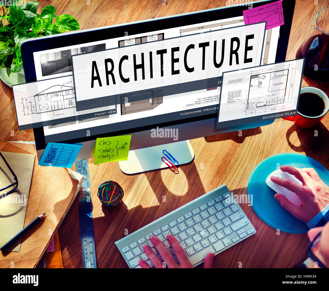Architecture Layout Blueprint Build Constract Concept Stock Photo - Alamy