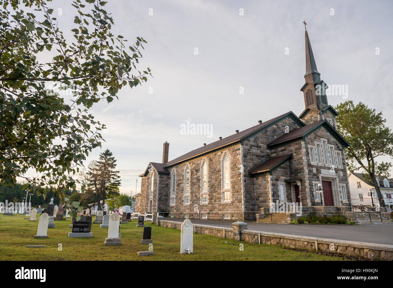 SainteFlavie Church and cemetery, Gaspe Peninsula, Quebec, Canada