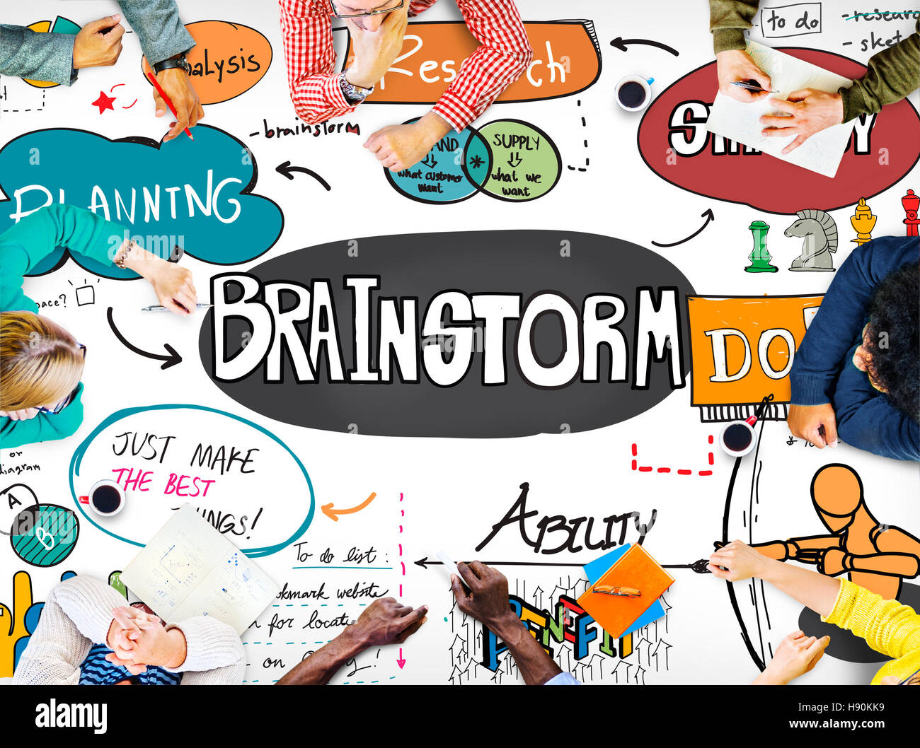Brainstorming Analysis Planning Sharing Meeting Concept Stock Photo - Alamy