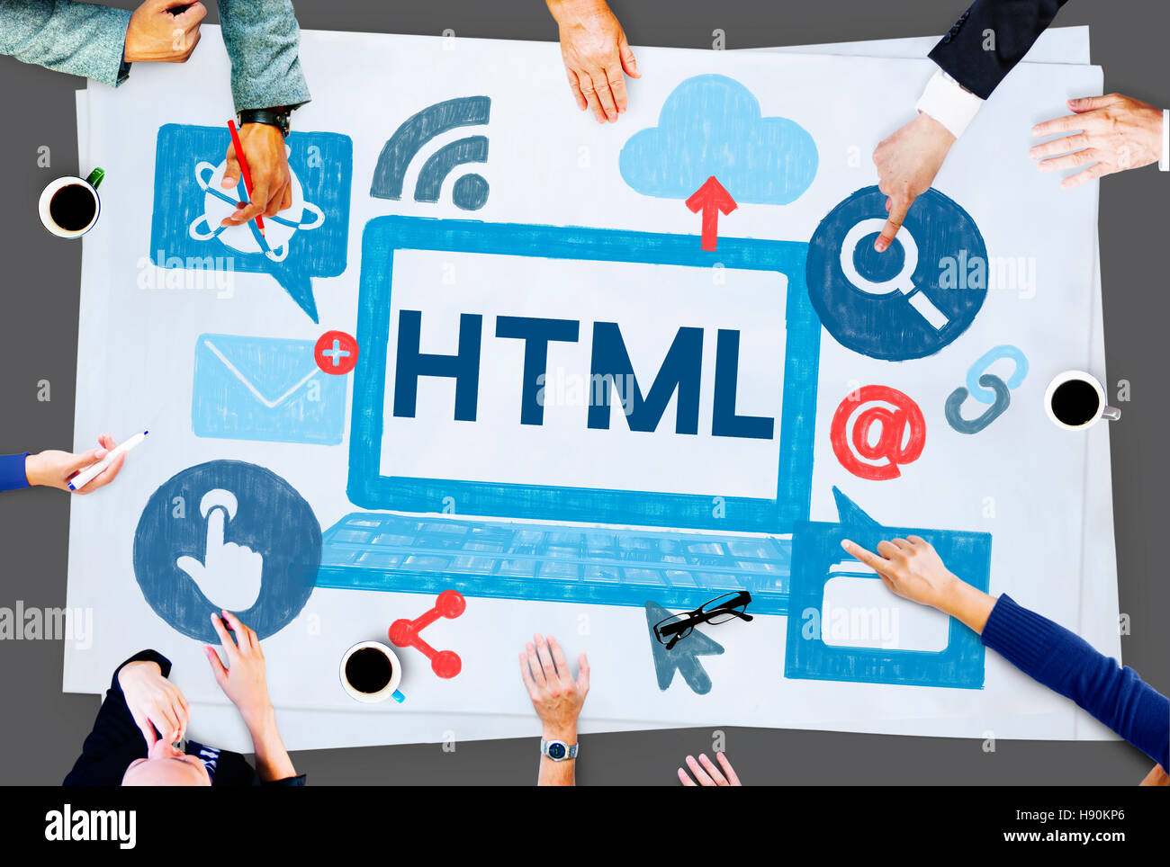 HTML Internet Coding Website Software Concept Stock Photo
