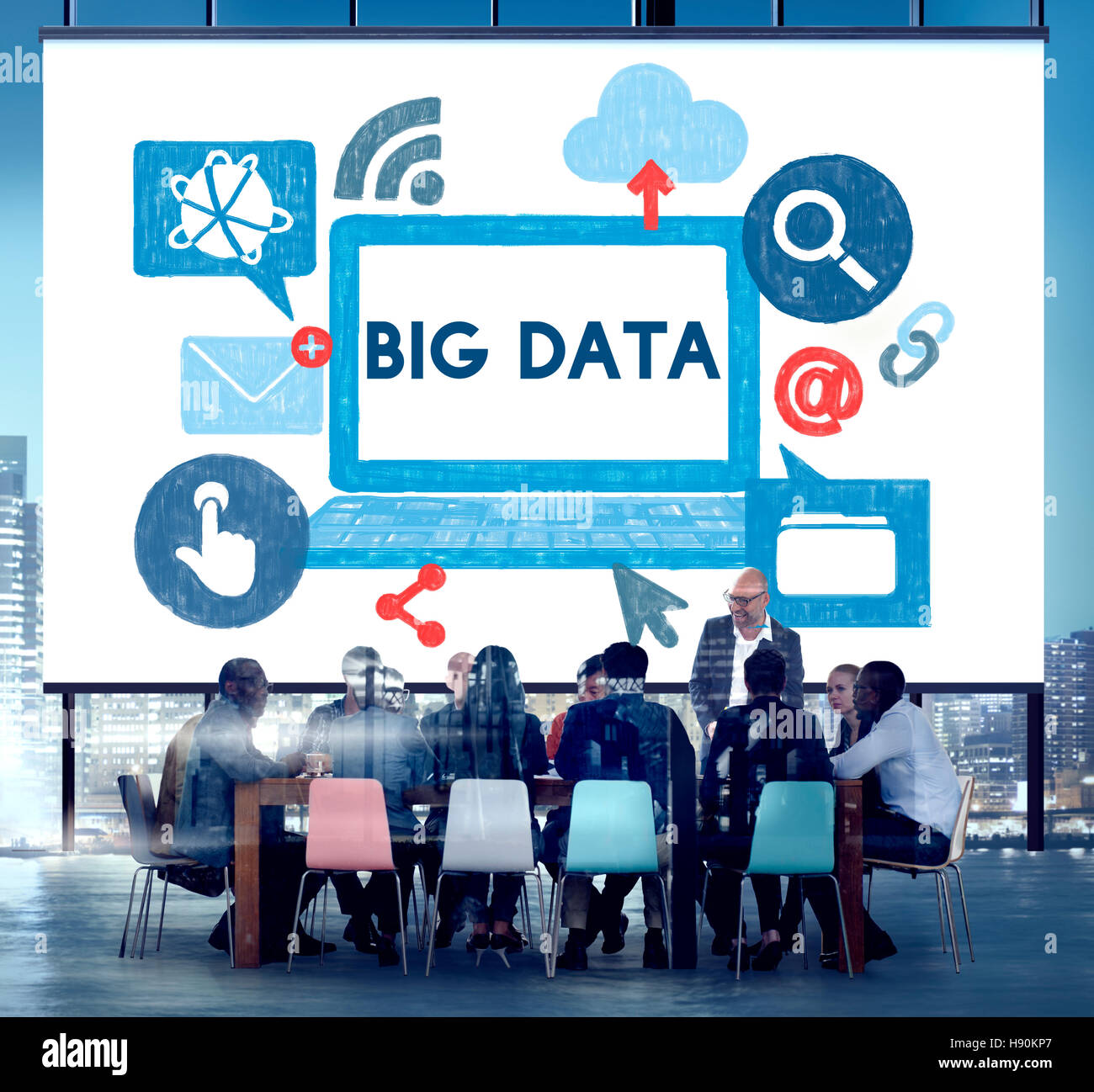 Big Data Information Storage System Server Technology Concept Stock Photo