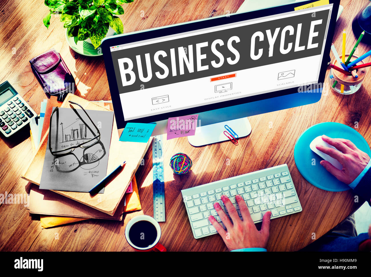 Business Cycle Income Profit Loss Recession Concept Stock Photo