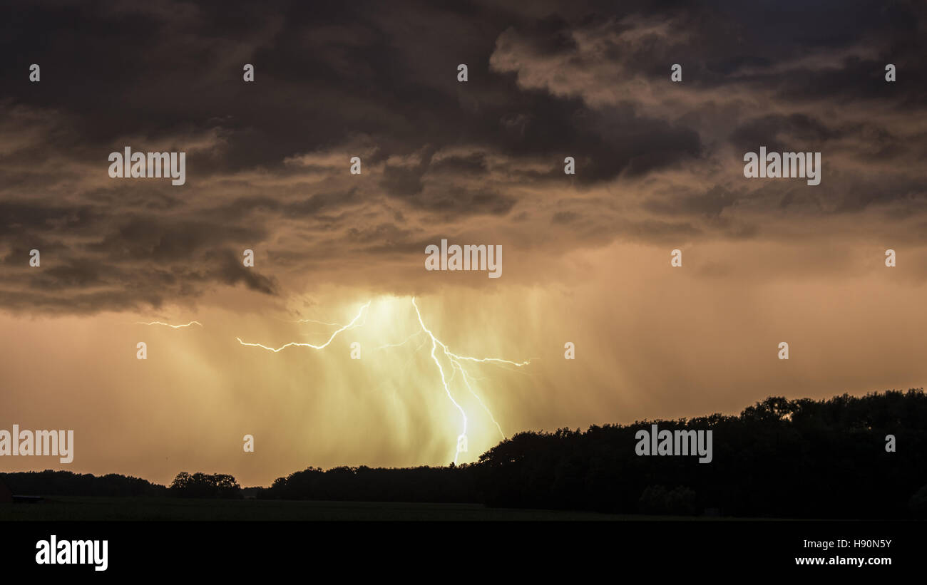 thunderstorm over twistringen, diepholz district, lower saxony, germany Stock Photo