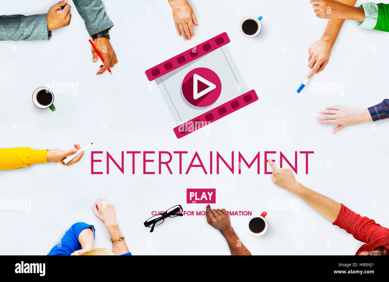 Entertainment Multimedia Technology Amusement Concept Stock Photo