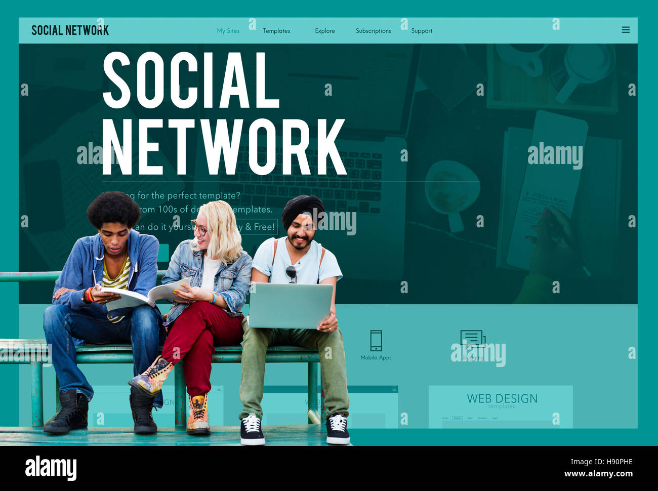 Social Network Media Connection Communication Concept Stock Photo Alamy