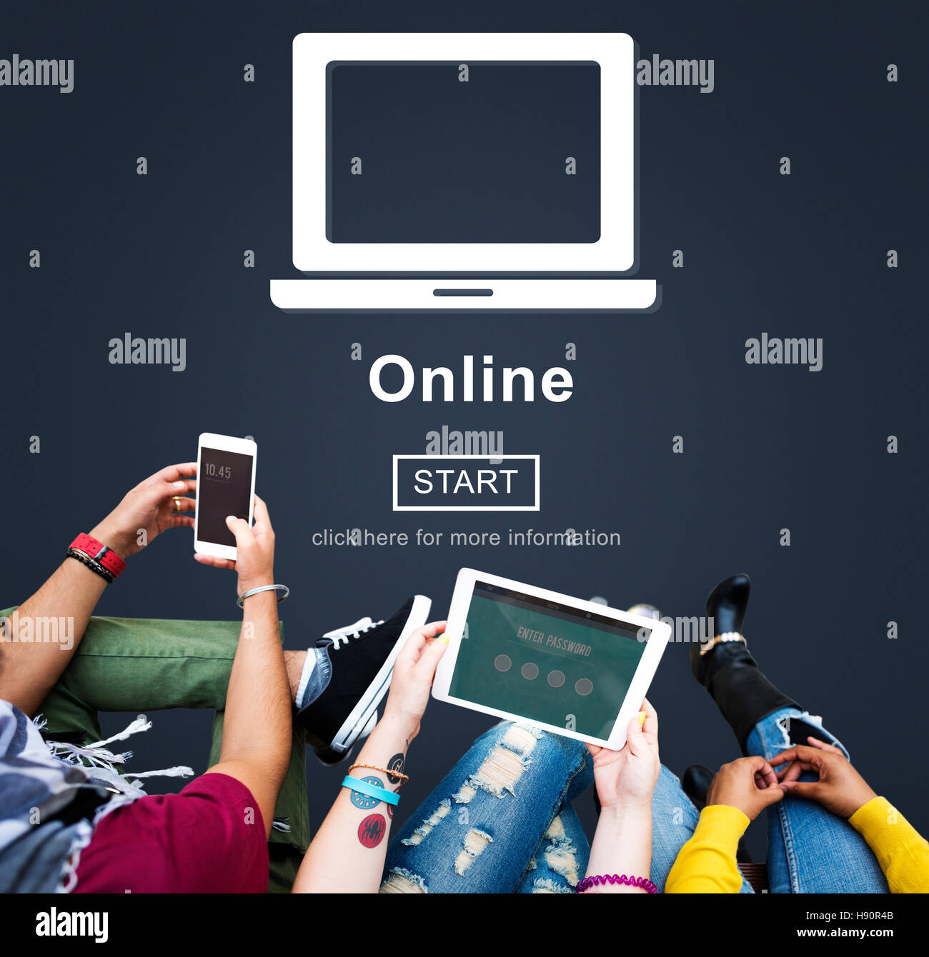 Online Digital Internet Connection Homepage Concept Stock Photo - Alamy