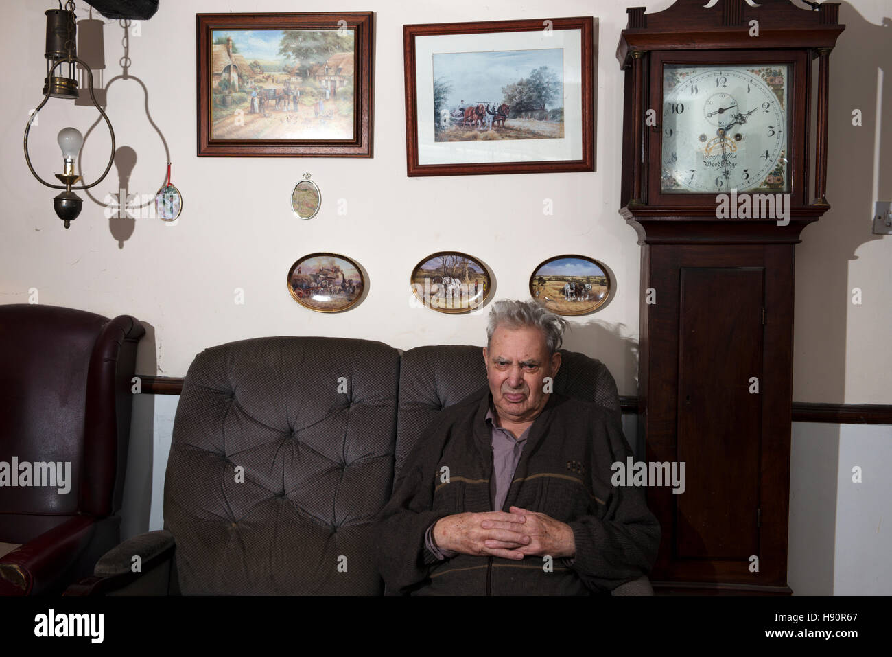 Man in his eighties living independently at home Stock Photo