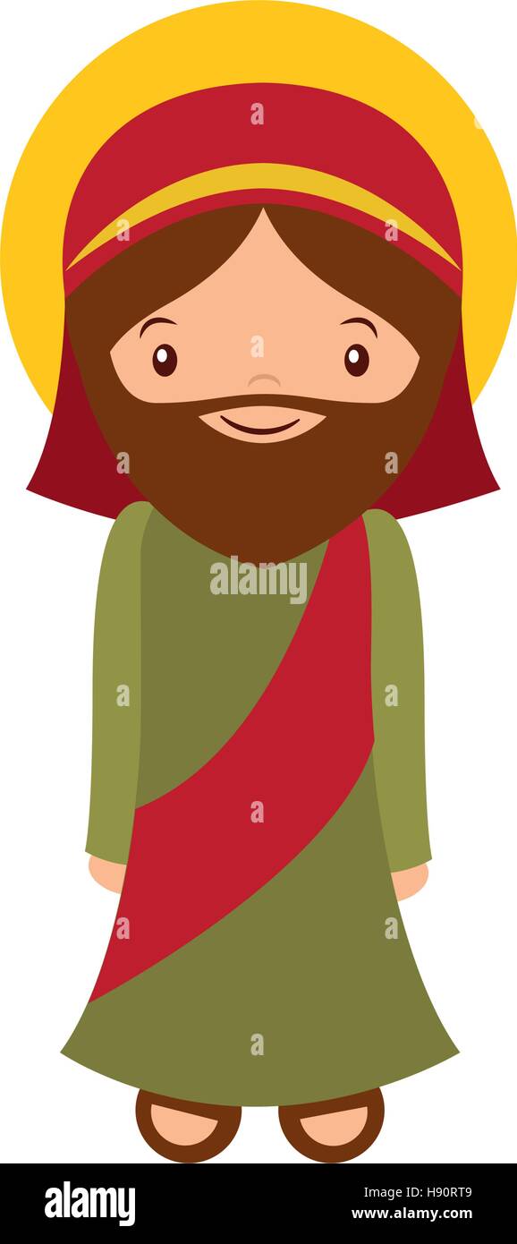 saint joseph manger character vector illustration design Stock Vector