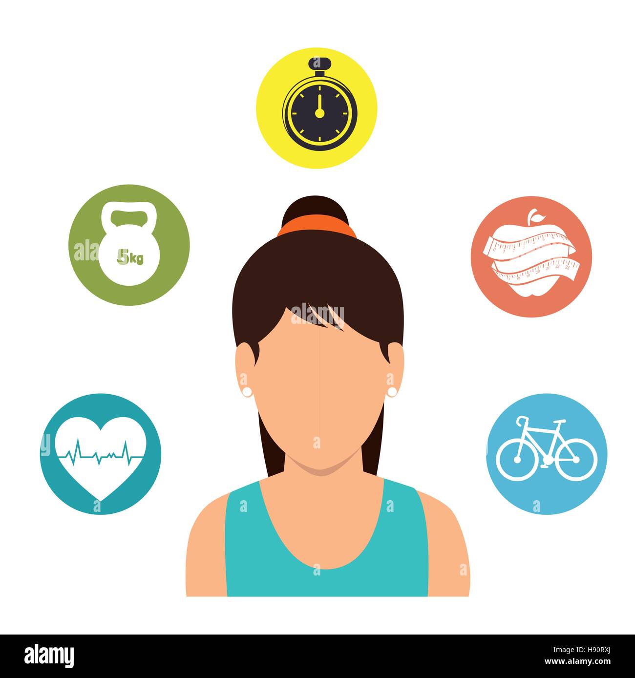 Character girl fitness gym icons Stock Vector Images - Alamy